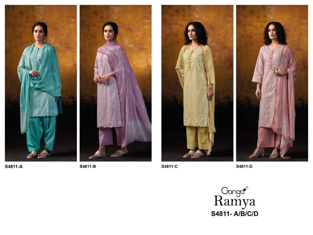RAMYA 4811 Series By Ganga Fashion Beautiful Festive Suits Stylish Colorful Fancy Casual Wear & Ethnic Wear PREMIUM COTTON Dresses At Wholesale Price